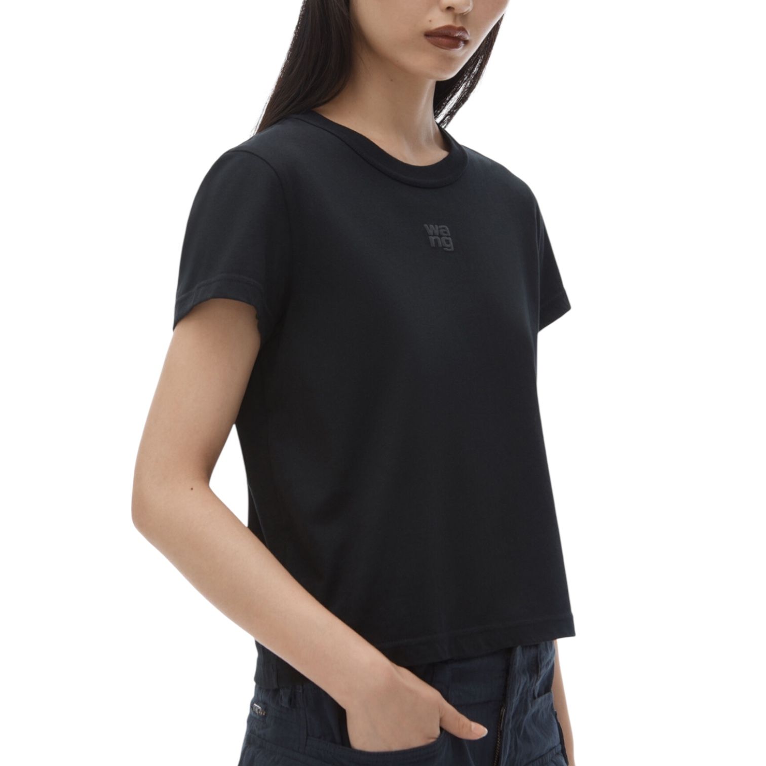 ALEXANDER WANG - コットンジャージーTシャツ / ブラック / 25aw