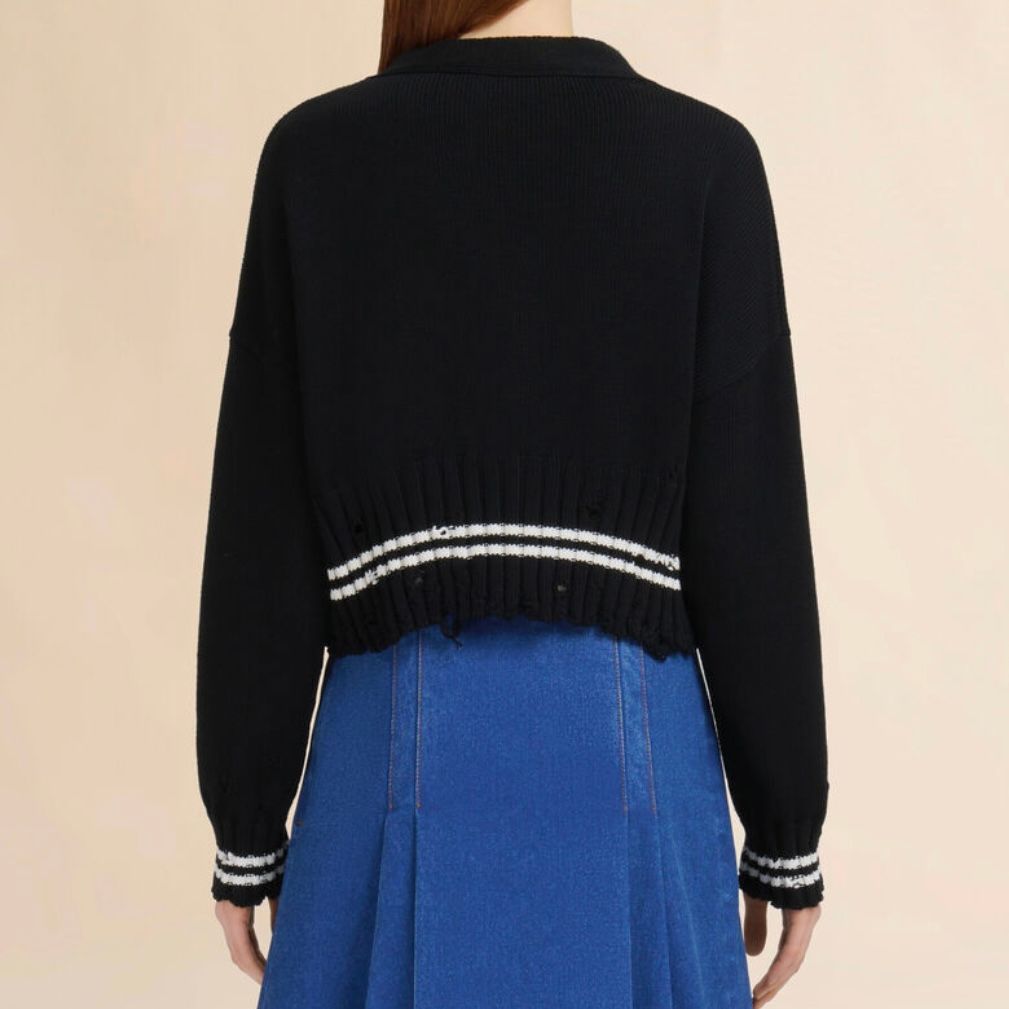 ディシェベルト調 コットン製 カーディガン / ブラック / 25aw new