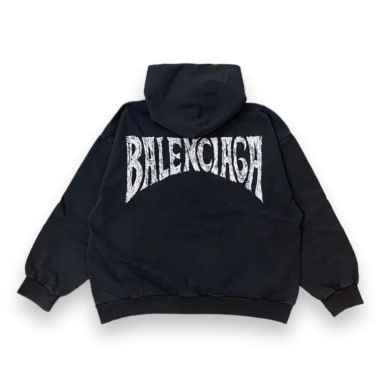 BALENCIAGA - BALENCIAGA HAND-DRAWN HOODIE / パーカー / ブラック 