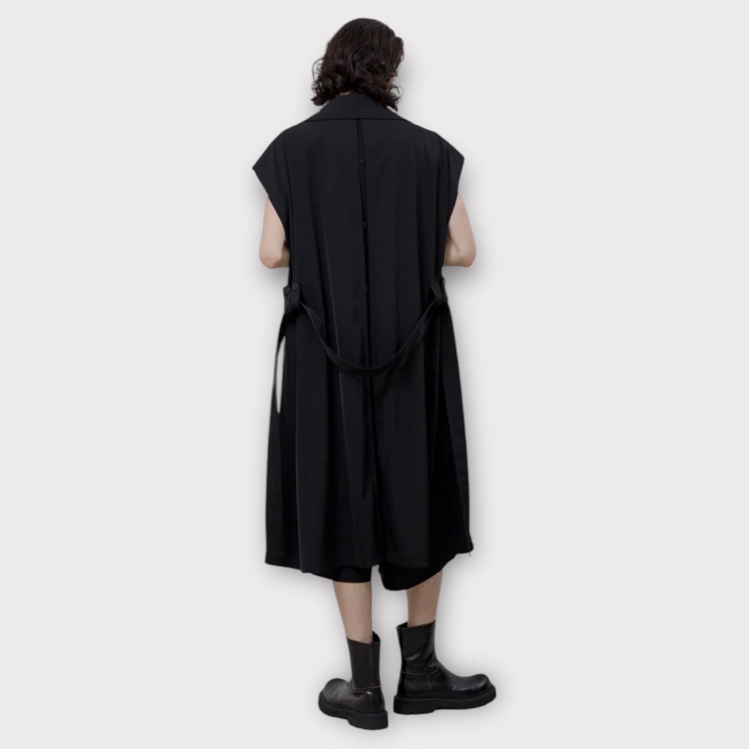 Triacetate sleeveless trench coat / スリーブレス トレンチコート / ブラック / 2025SS new