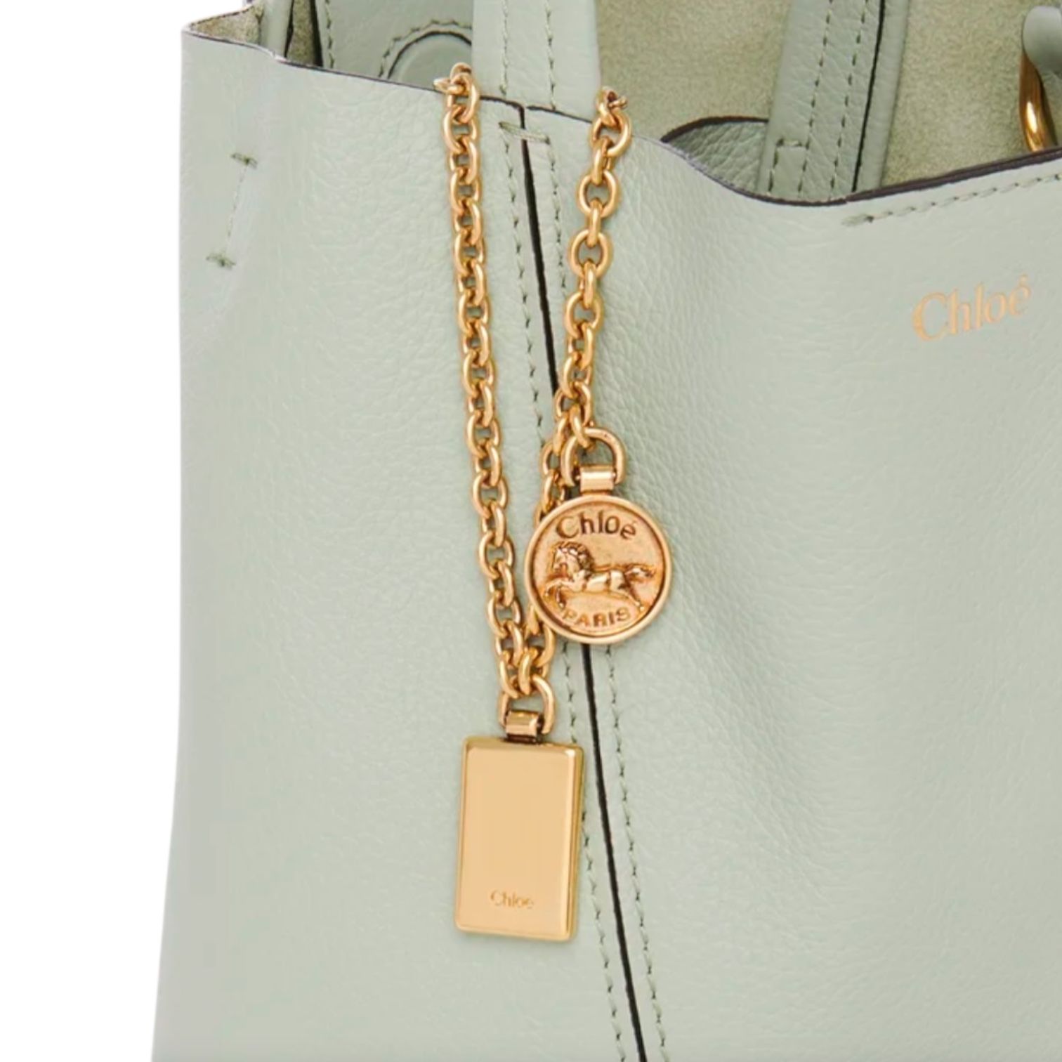 グレインレザー製 Chloé Spin スモールトートバッグ / 3way / ブルー / 25SS new