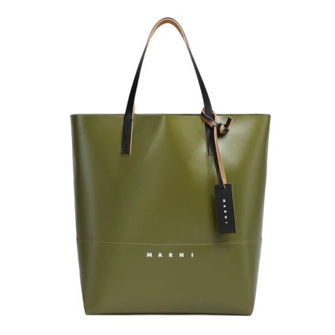 オープン ショッパー（MARNIタグ付き） / トートバッグ / グリーン / レザーハンドル / メンズ