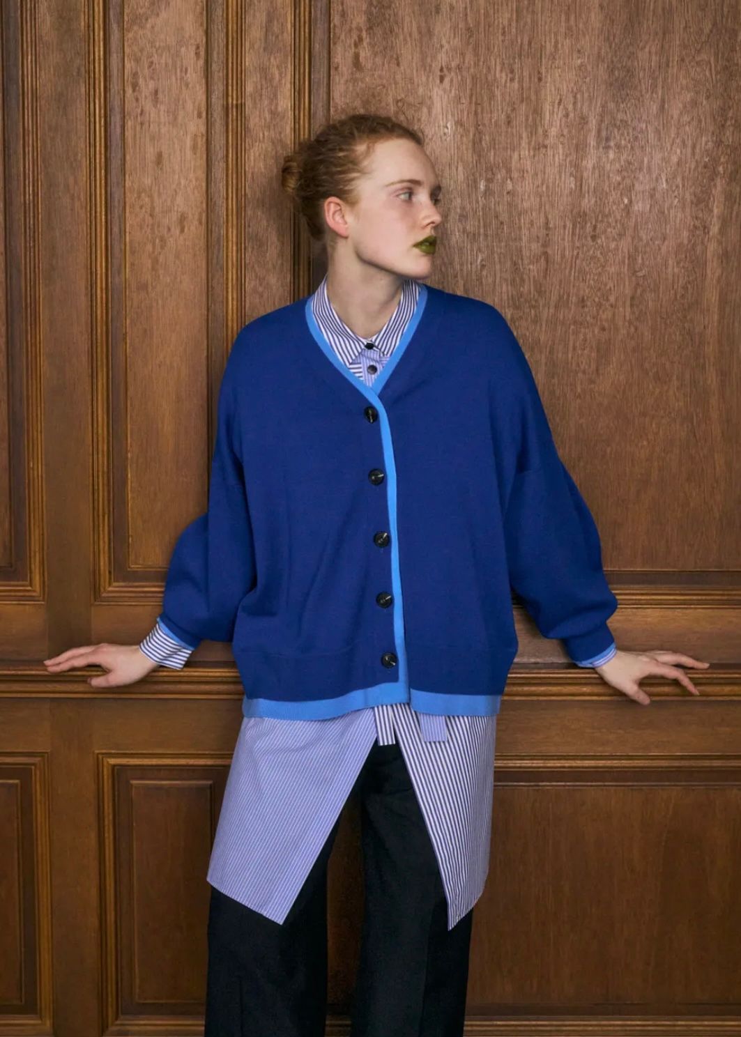 FAKE-LAYERED CARDIGAN / カーディガン / グリーン / 2025AW new