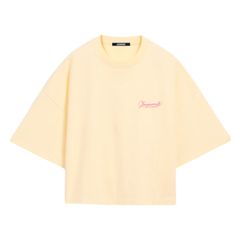 刺繡入りボクシーTシャツ / ライトイエロー / 25SS new