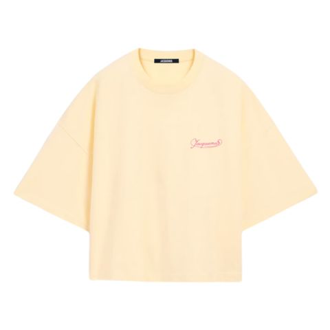 刺繡入りボクシーTシャツ / ライトイエロー / 25SS new
