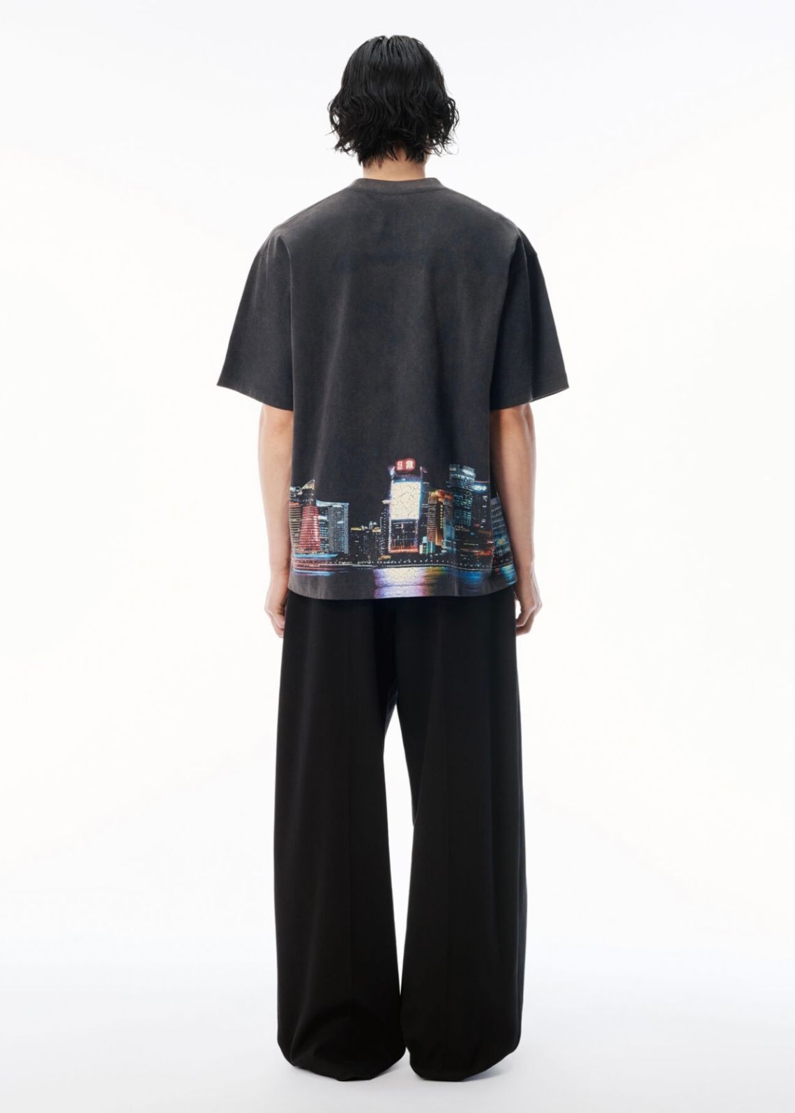 上海スカイライン クリスタル ホットフィックス Tシャツ / ブラック / 2025aw