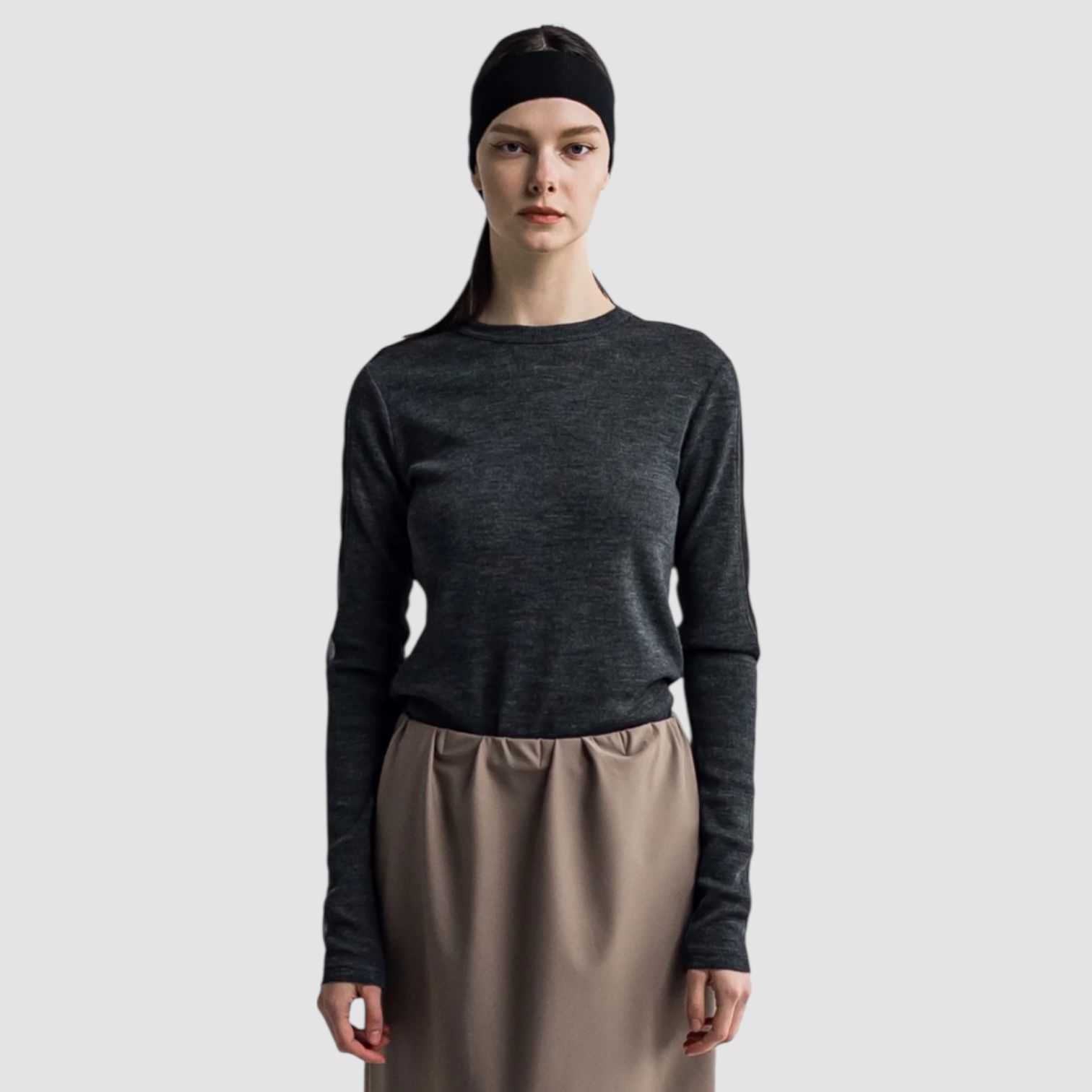 High gauge rib round neck / カットソー / Dグレー / 2025aw new