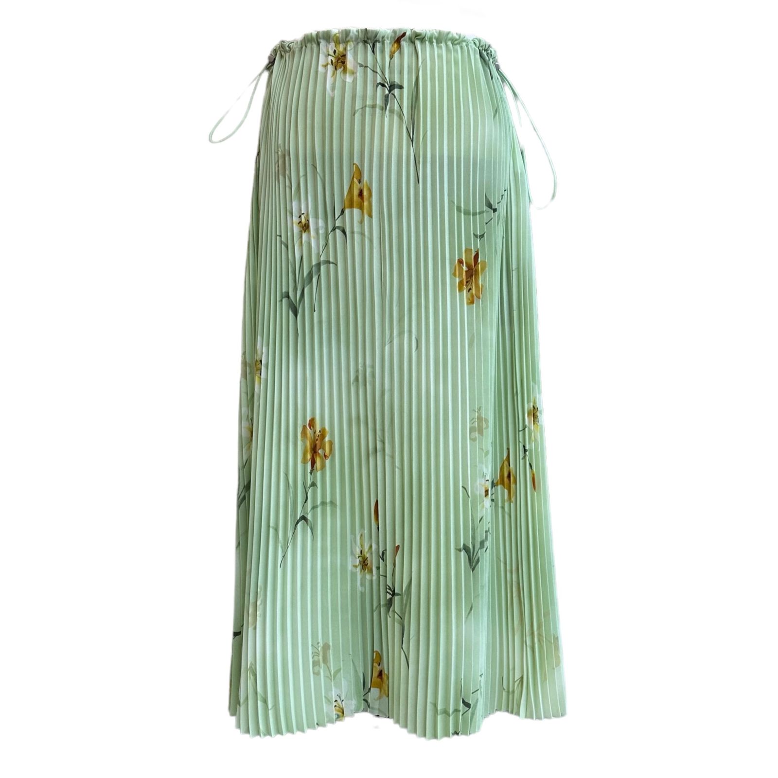 サイズLバレンシアガ オールオーバー ロゴ プリーツスカート