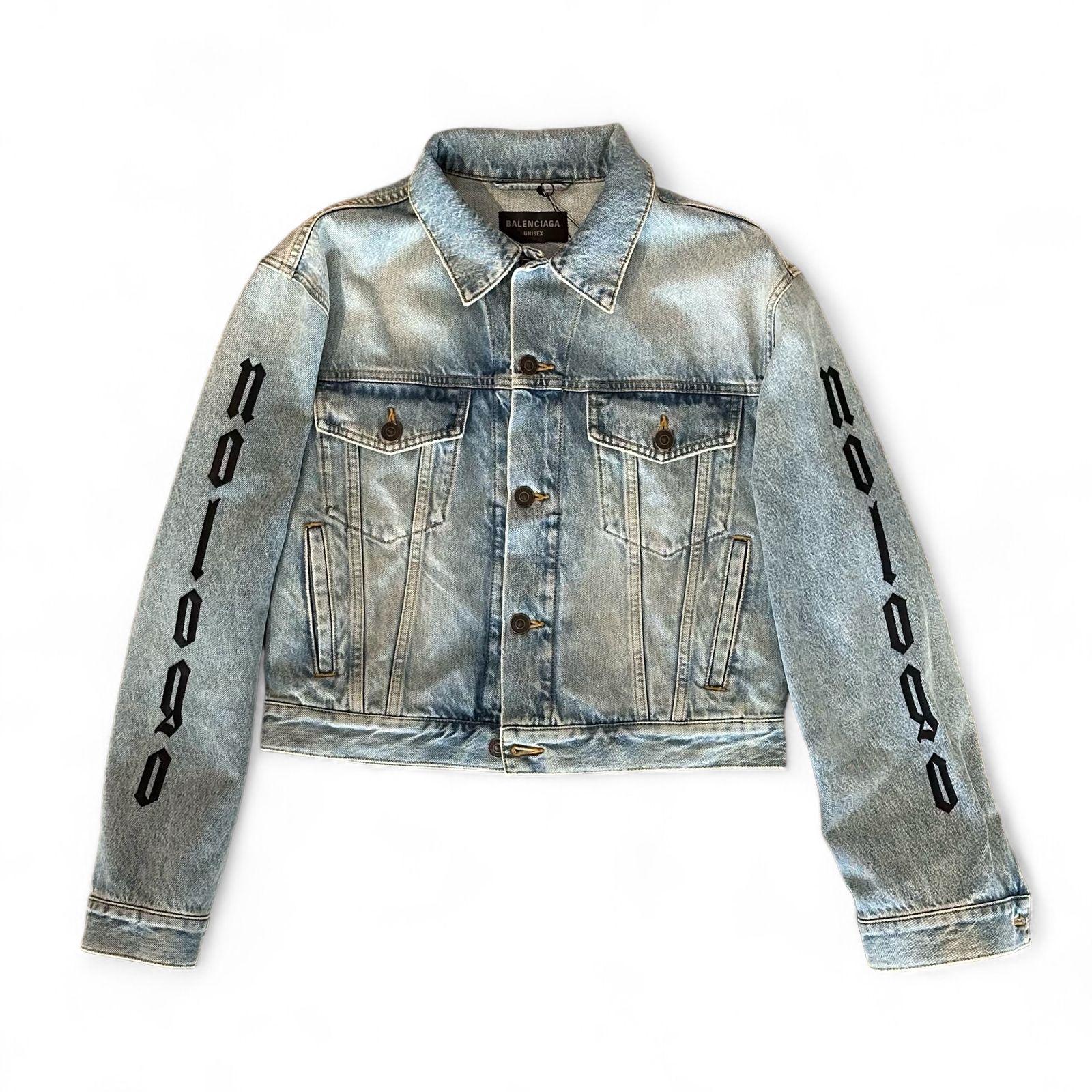 バレンシアガ ノートルダム デニムジャケット Balenciaga デニムジャケット | ブルー | FARFETCH JP