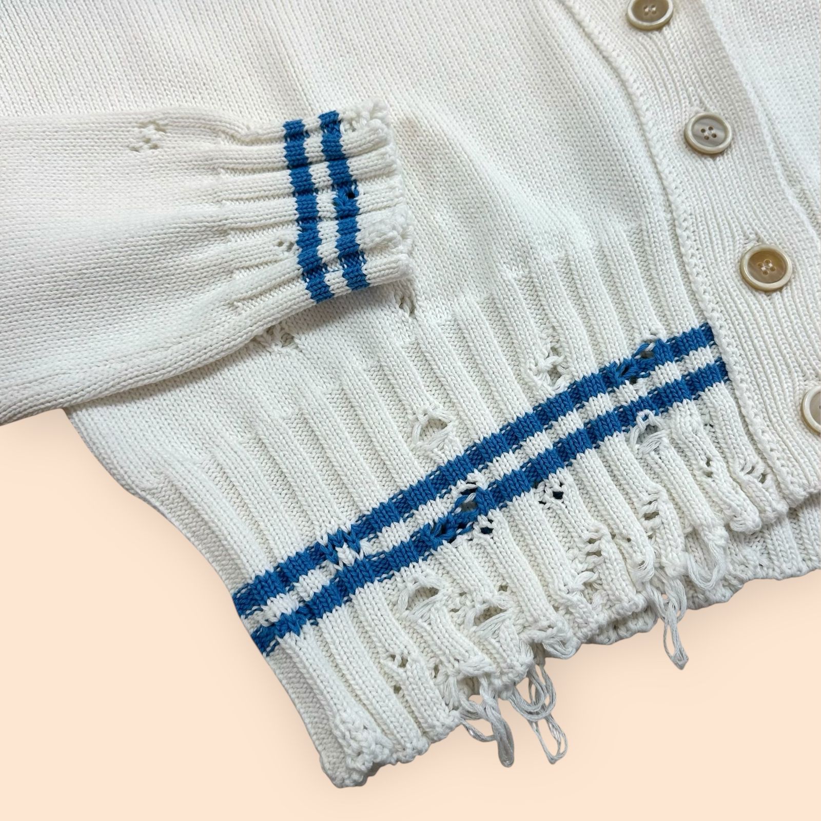 ディシェベルト調 コットン製 カーディガン / ホワイト / 25aw new