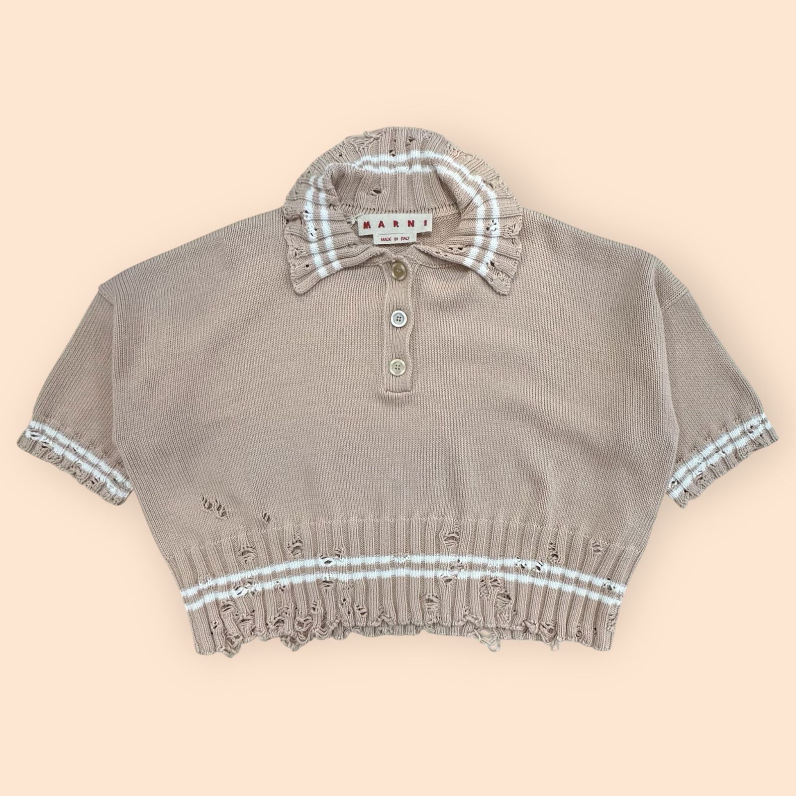 マルニ　MARNI　ニット ポロ シャツ Marni ケーブルニット ポロシャツ | ブルー | FARFETCH JP