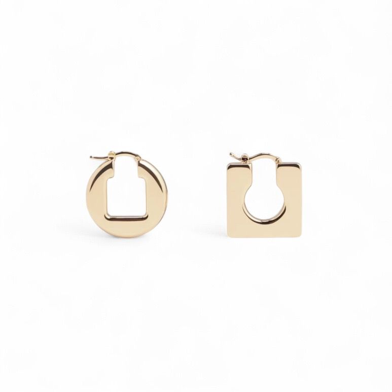 Rond Carre earrings イヤリング / ロンド・カレ / メッキ真鍮製 / ゴールド / 24aw