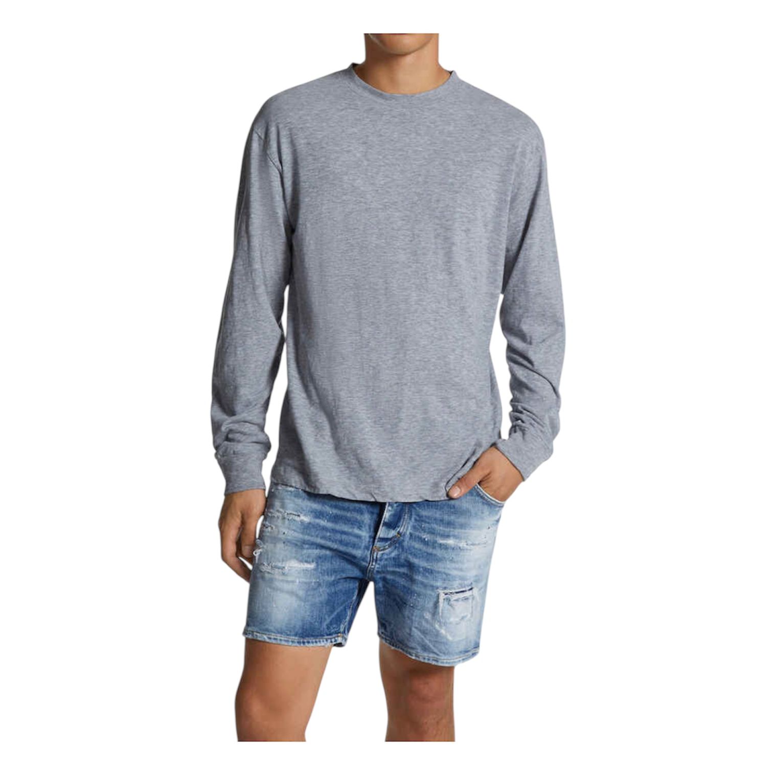 Wash Loose Fit D2 Milano Long Sleeve T-Shirt / スウェットシャツ / グレー / 2025SS NEW