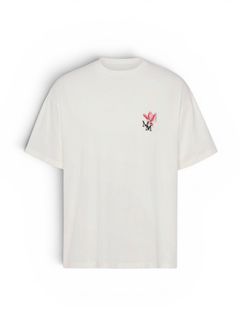 フラワーMM エンブロイダード コットンTシャツ/ ホワイト/ 2026SS NEW