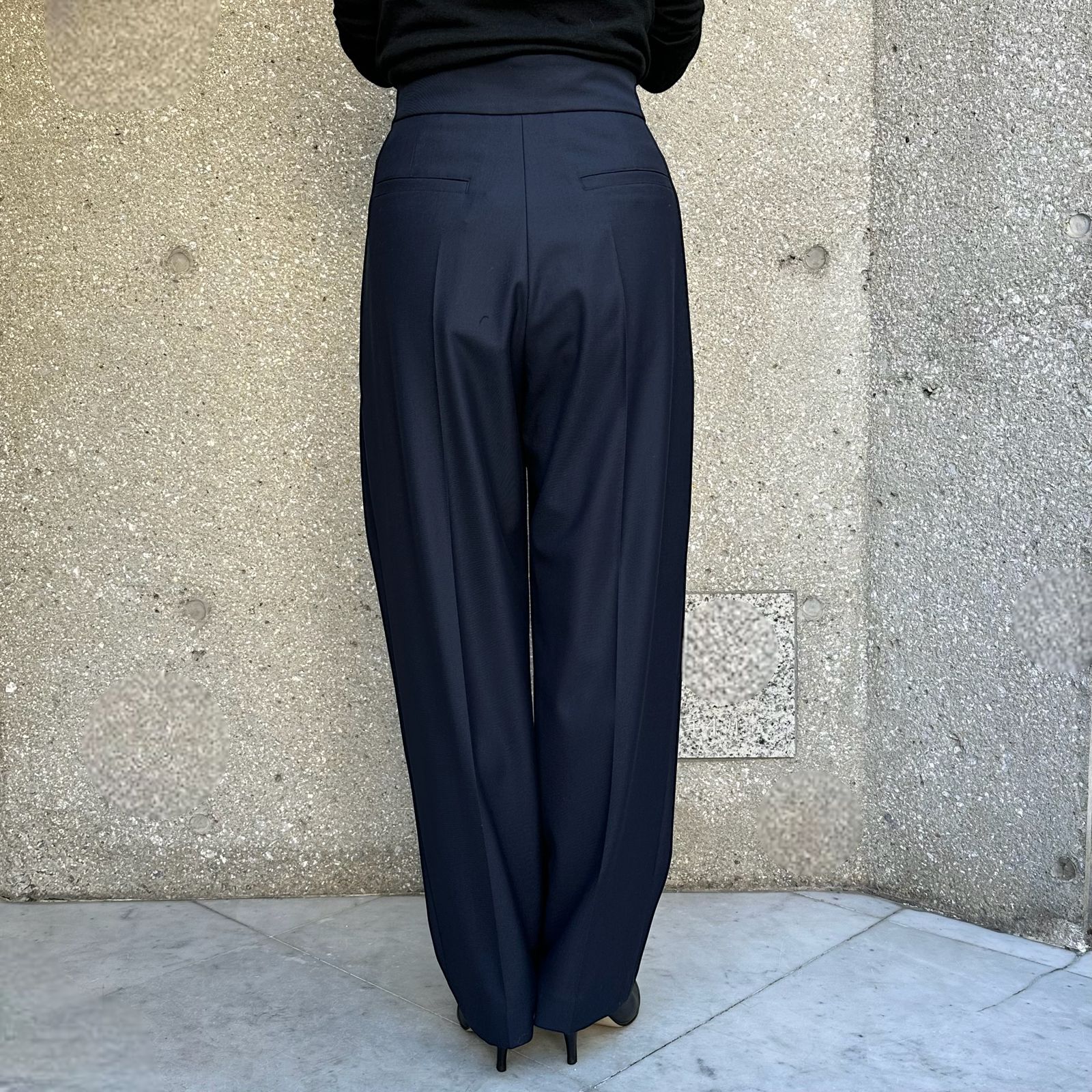 Barel pants / テーパードパンツ / ベルトパンツ / ネイビー