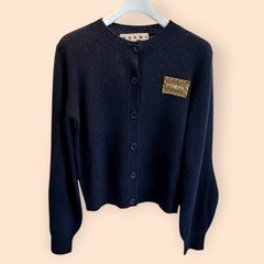 マルニパッチ付きカーディガン / ネイビー / 25aw new