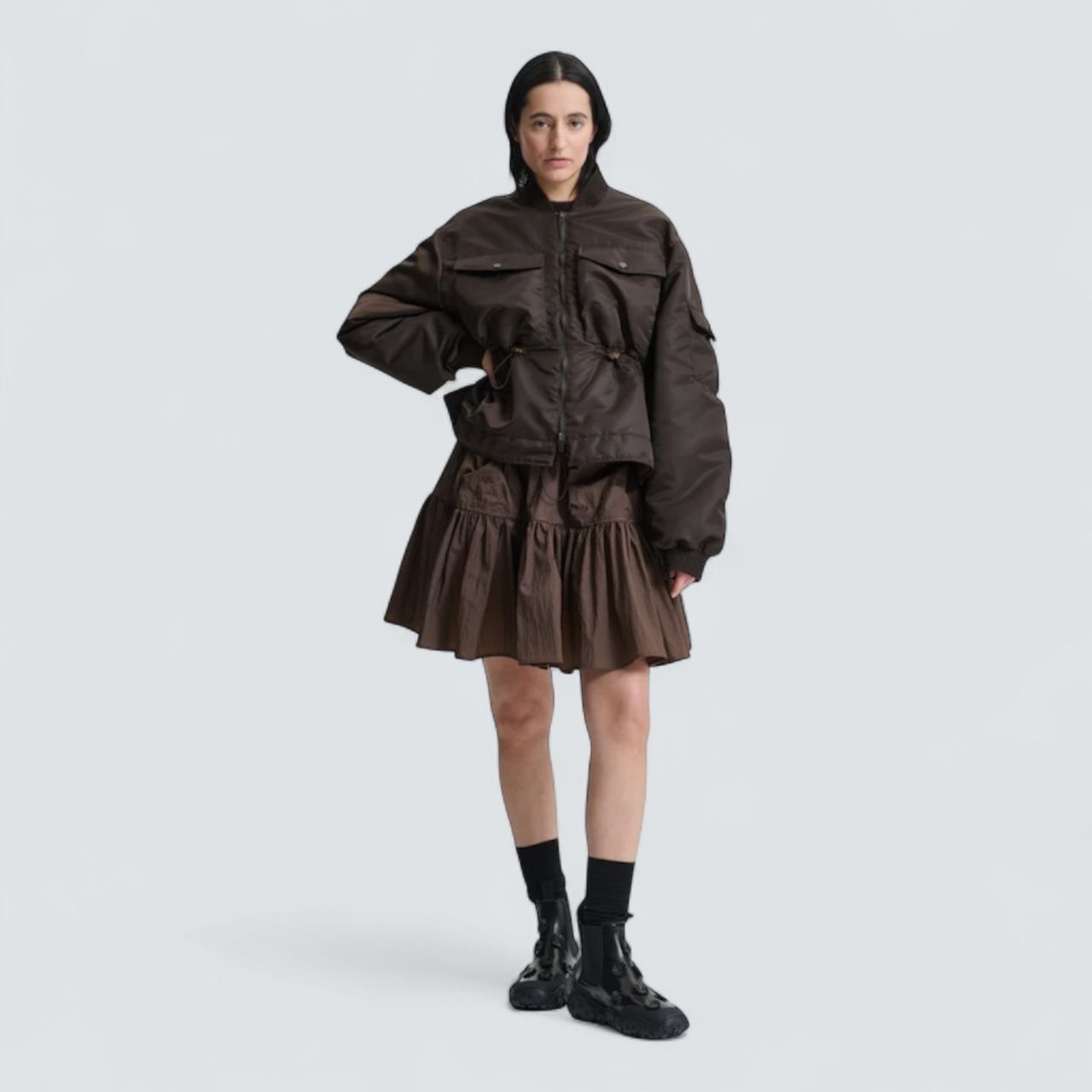 BIRDIE JACKET バーディージャケット / ボンバージャケット テクニカル ナイロン / ブラウン / 2025 AW NEW
