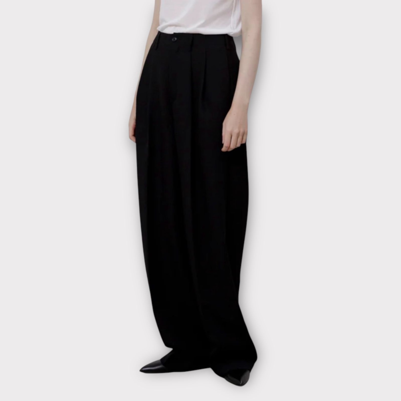 Viscose mad cross wide tuck pants / 2タック ワイドパンツ / ブラック / 2025SS new