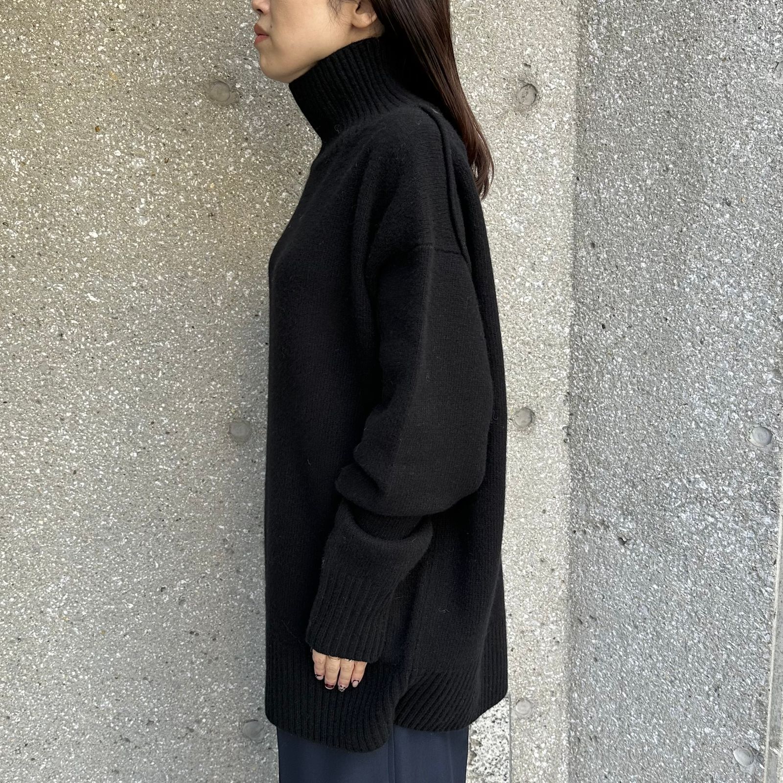 stand neck sweater / ニット / タートルネックセーター / ブラック