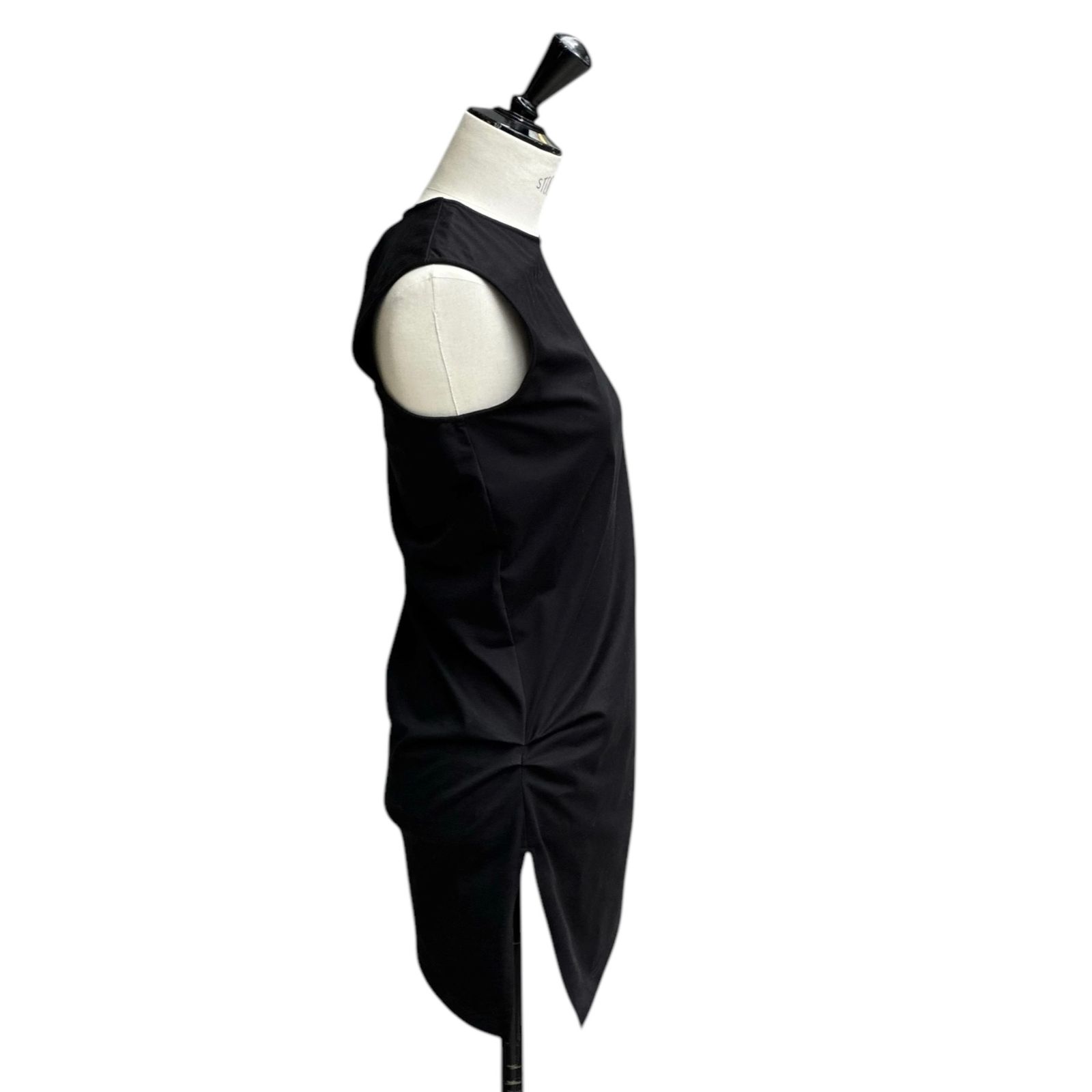 Organic cotton cross jersey tuck sleeveless top / オーガニックコットン クロスジャージータック ノースリーブトップ / ブラック / 2025SS new