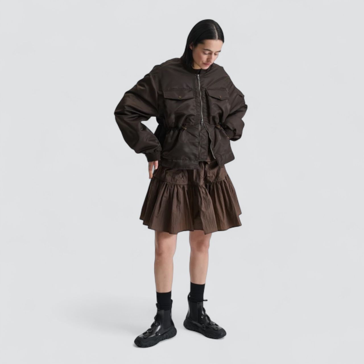 BIRDIE JACKET バーディージャケット / ボンバージャケット テクニカル ナイロン / ブラウン / 2025 AW NEW