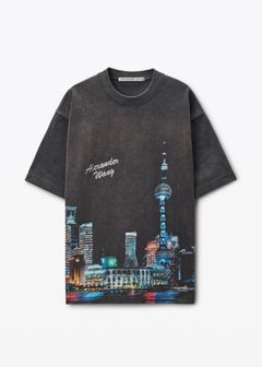 上海スカイライン クリスタル ホットフィックス Tシャツ / ブラック / 2025aw