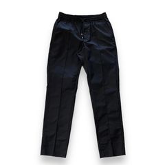 Drawstring shirring pants / シャーリングパンツ / ウエスト紐 / コットン / メンズ / ブラック