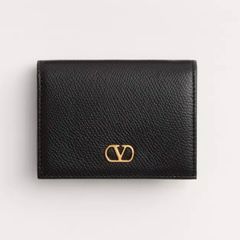 Vロゴシグネチャー グレインカーフスキン ウォレット / 財布・二つ折り財布 / ブラック /2025ss new