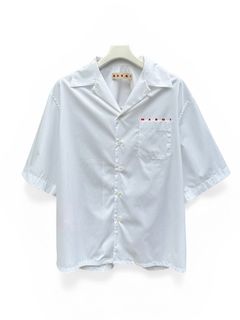 オーガニックポプリン製 オープンシャツ、コンシールロゴ入り/ 2026SS NEW