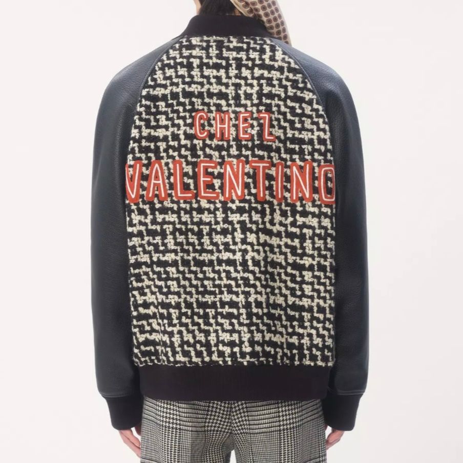 VALENTINO エンブロイダリーパッチ ウール ボンバージャケット VALENTINO エンブロイダリーパッチ ウール ボンバージャケット