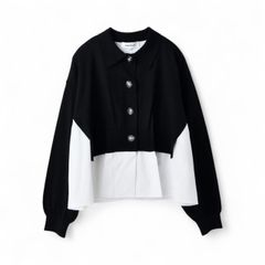 FAKE-LAYERED CARDIGAN / カーディガン / ブラック / 2025AW new