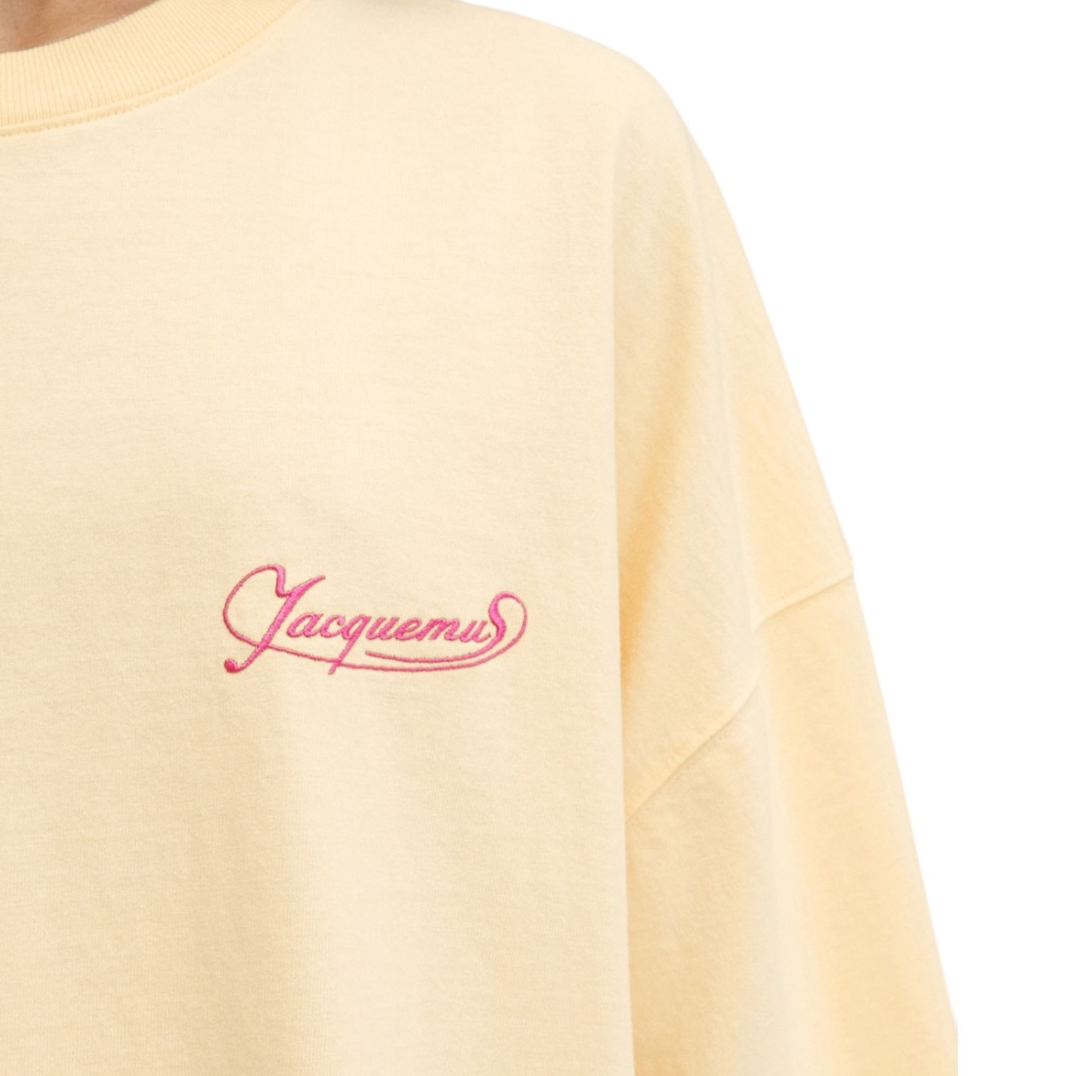 刺繡入りボクシーTシャツ / ライトイエロー / 25SS new