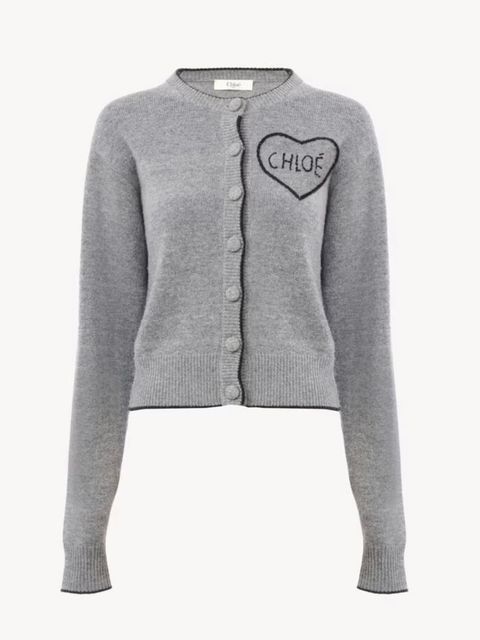 ウール＆カシミアニット製フィットロゴ カーディガン / ウィメンズ / ウェア / グレー / 2026SS NEW