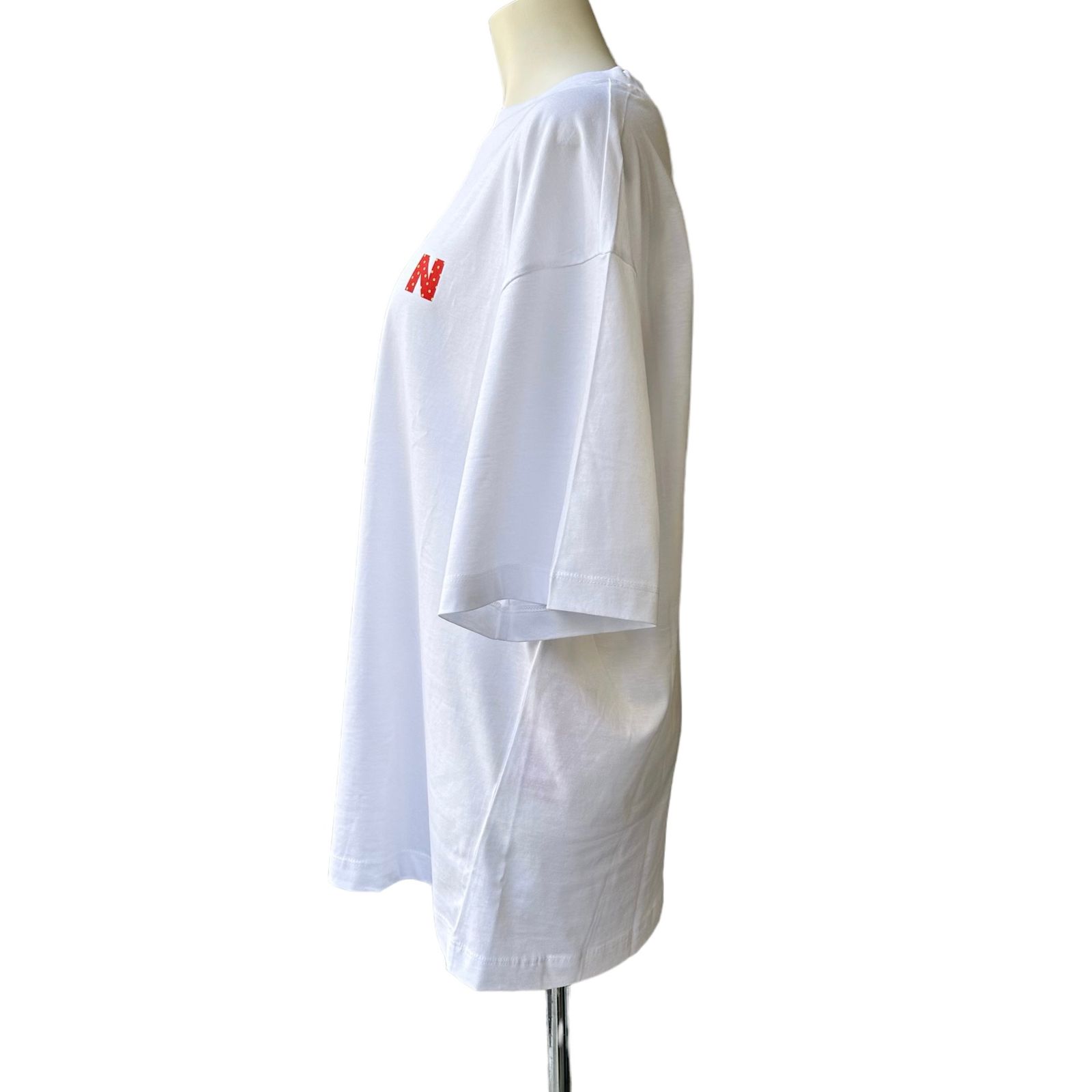 ホワイト ポルカドット Tシャツ / クルーネック / ユニセックス / ホワイト