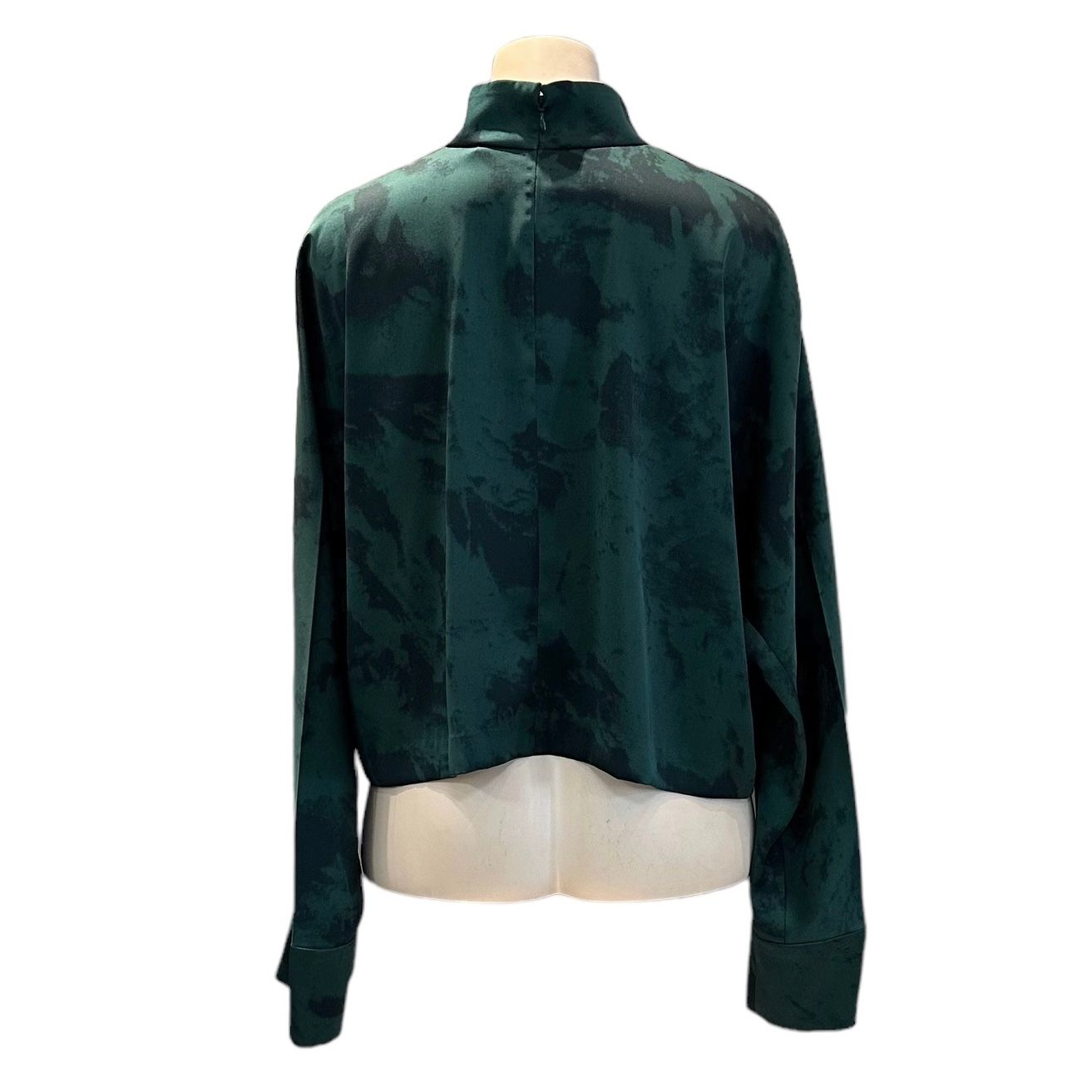 Vintage satin half tone cropped top / ブラウス / グリーン