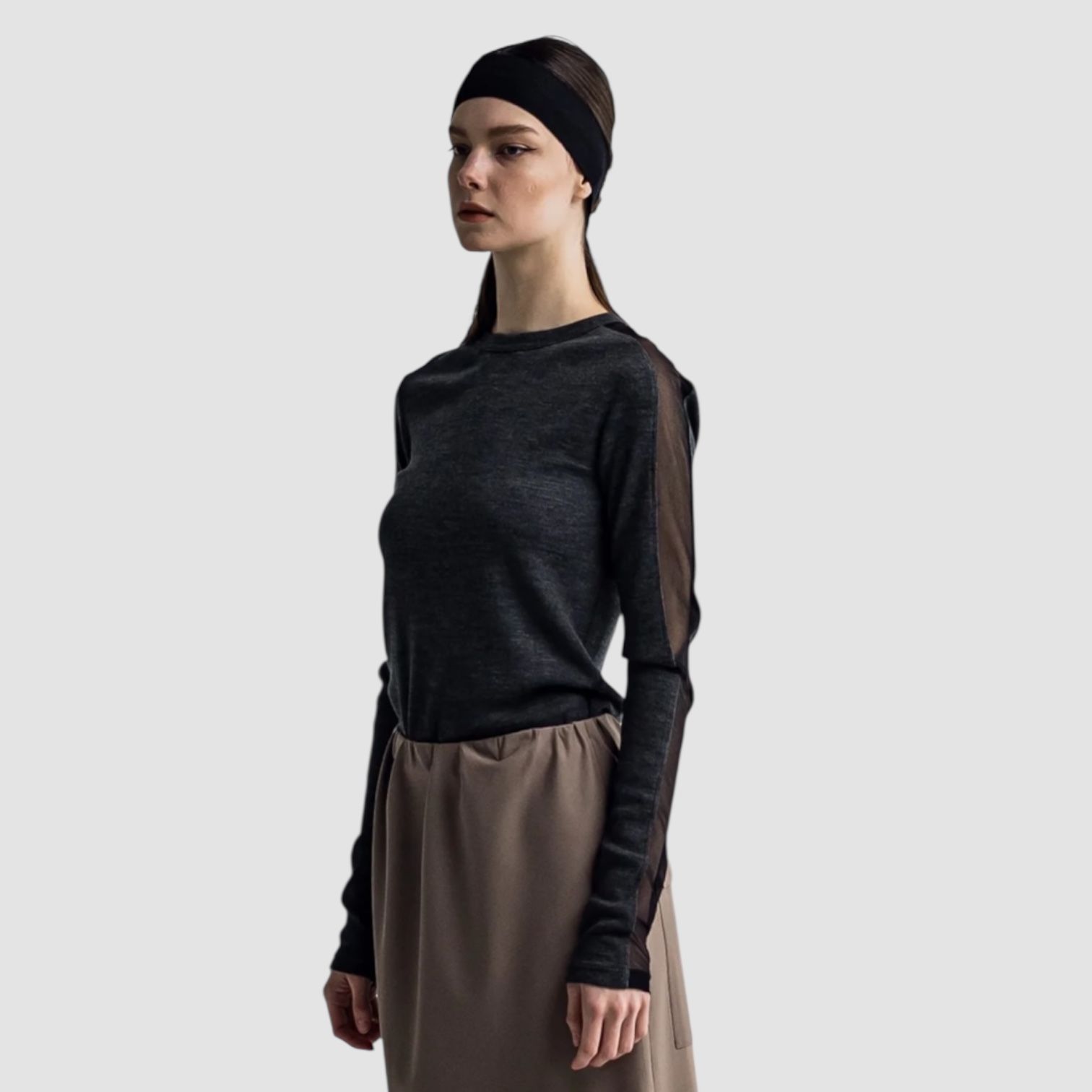 High gauge rib round neck / カットソー / Dグレー / 2025aw new