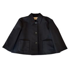 マルニシンボル入り クロップドジャケット / ブラック / 25SS new