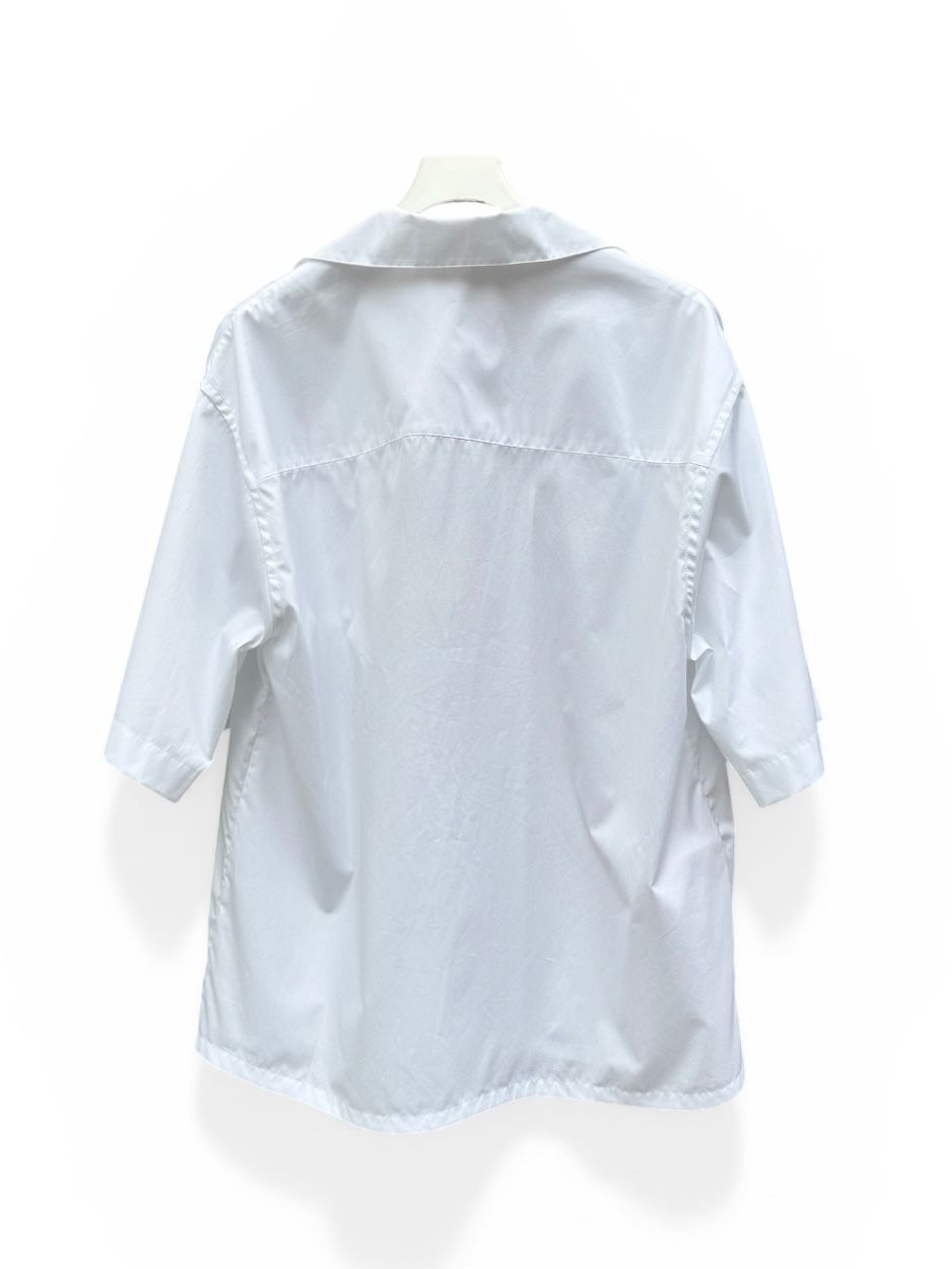 オーガニックポプリン製 オープンシャツ、コンシールロゴ入り/ 2026SS NEW