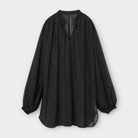 Sheer tricot tunic / チュニック / ブラック / 2025SS new