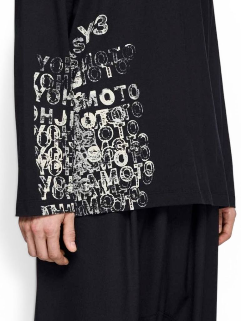 Y-3 PLACED GRAPHIC SHY-3 GFX LONG SLEEVE TEE/ Y-3 グラフィック ロングスリーブ ティー/ BLACK/ 2026SS NEW