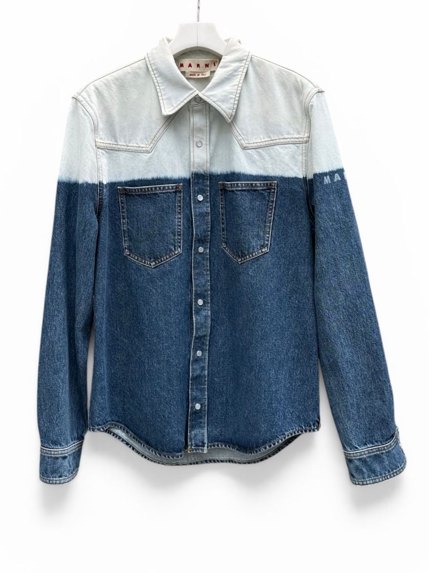 ブリーチデニム ウエスタンシャツ/ ツートンカラー/ 2026SS NEW