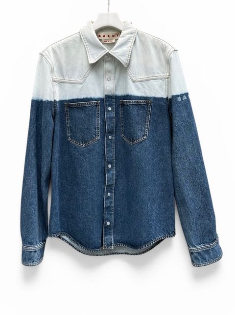 ブリーチデニム ウエスタンシャツ/ ツートンカラー/ 2026SS NEW