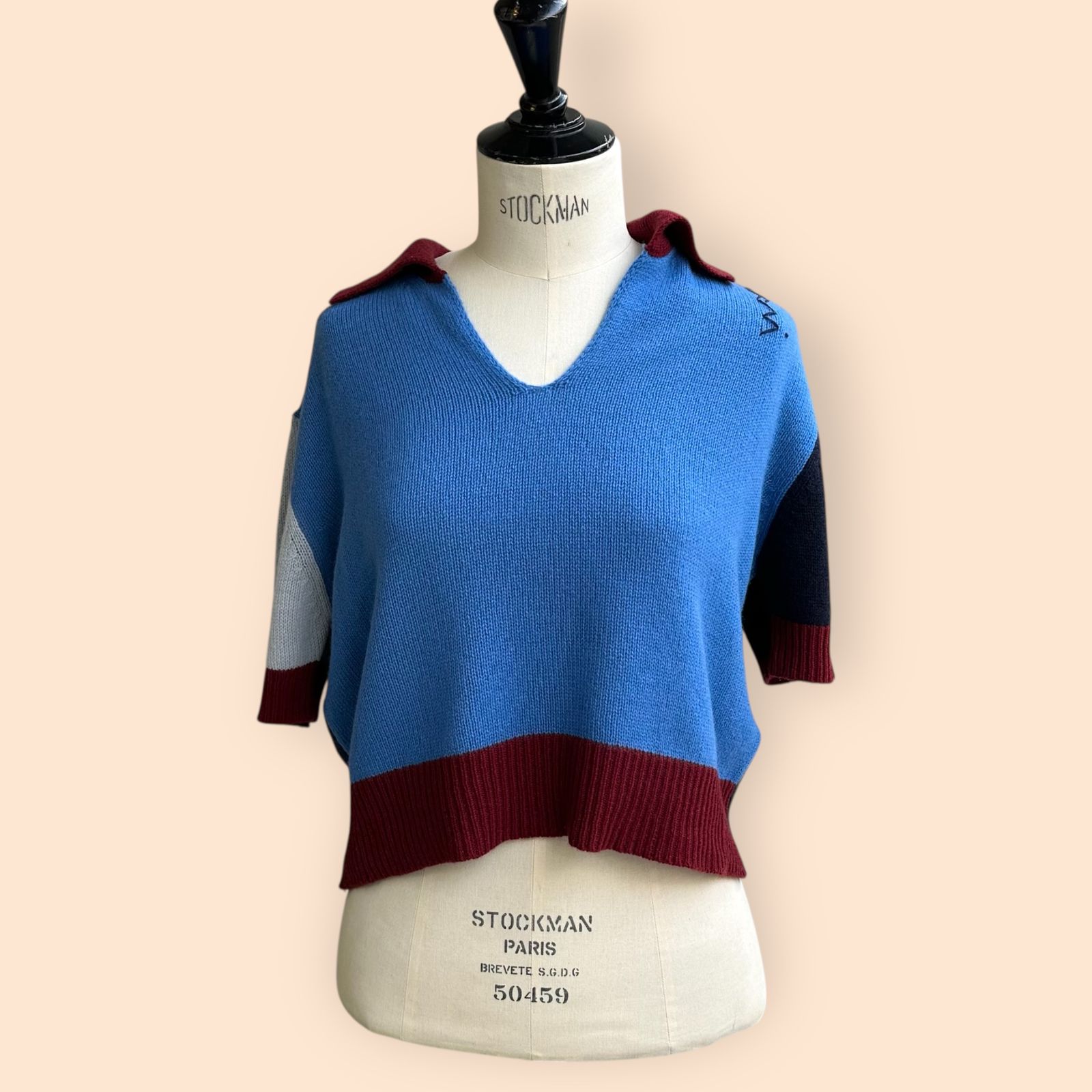 MARNI - カシミア カラーブロックポロシャツ マルニシンボル入り