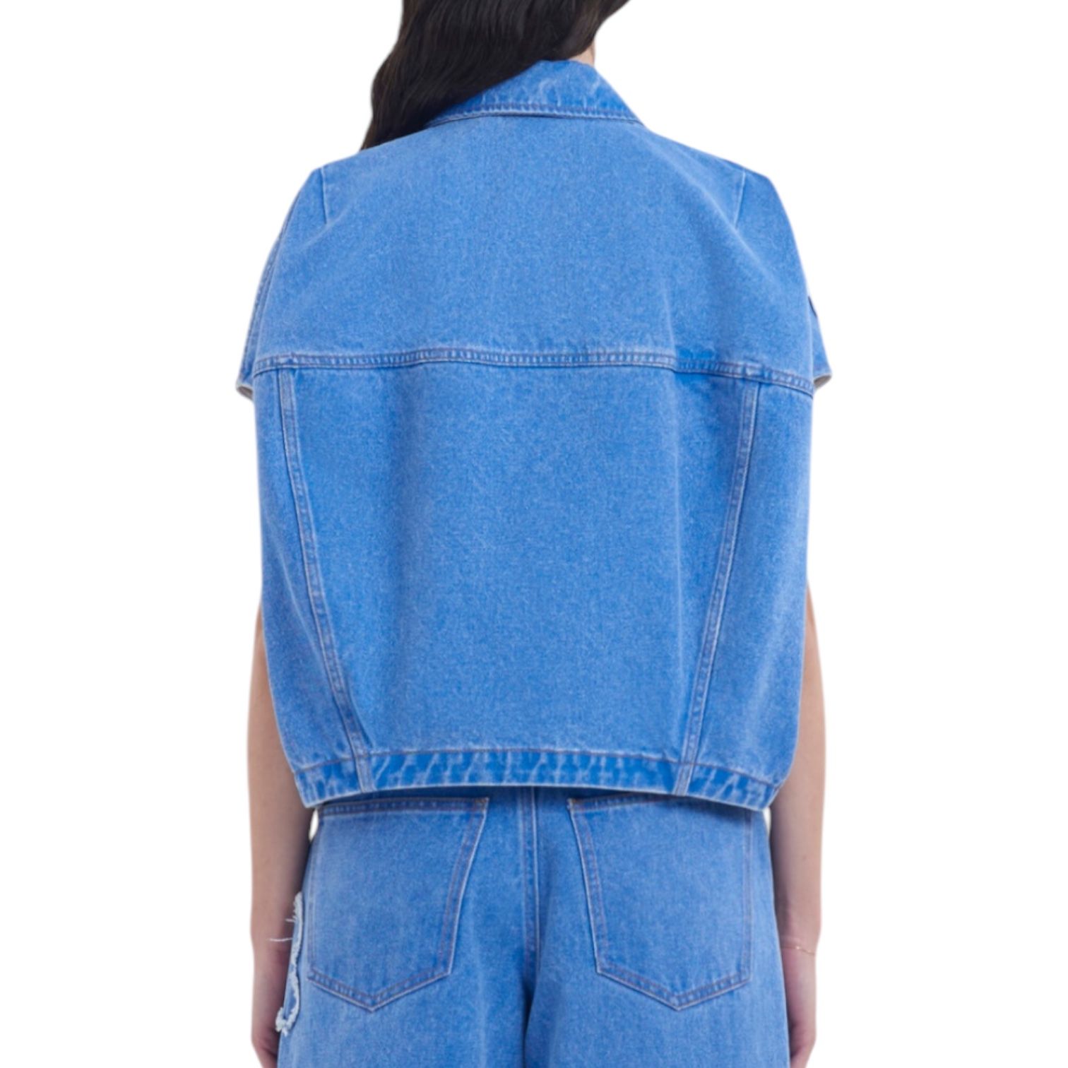 MARNI - オーガニックコットン製 クロップドデニムベスト