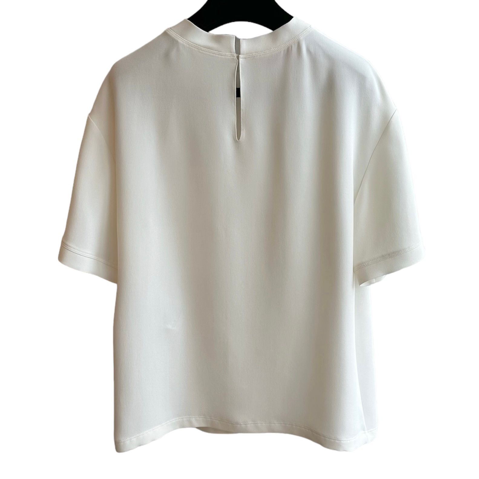 Back Slit silk shirt / クルーネック Tシャツ / シルクシャツ / レディース / アイボリー