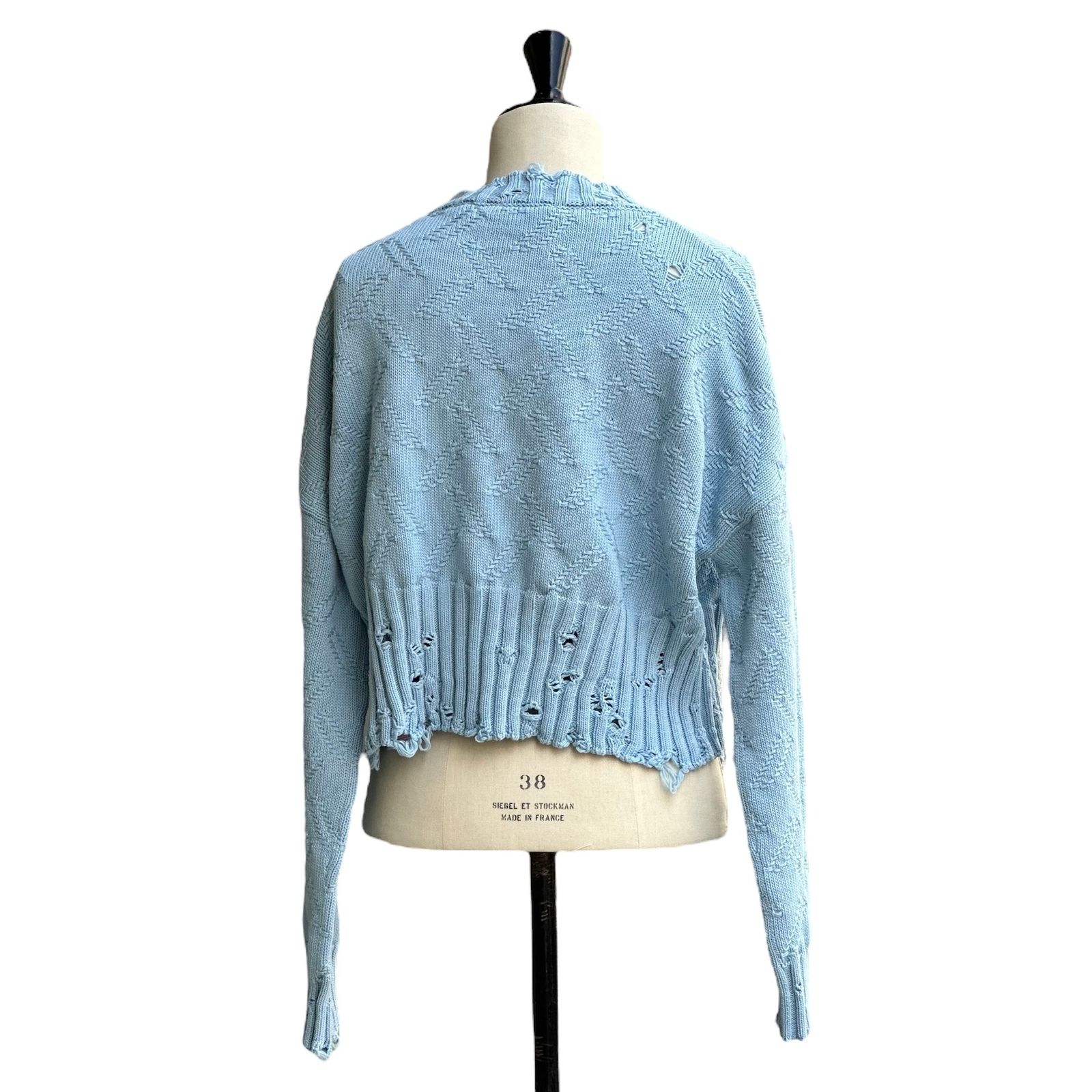 クロップド ダメージニット / ライトブルー / 25SS new
