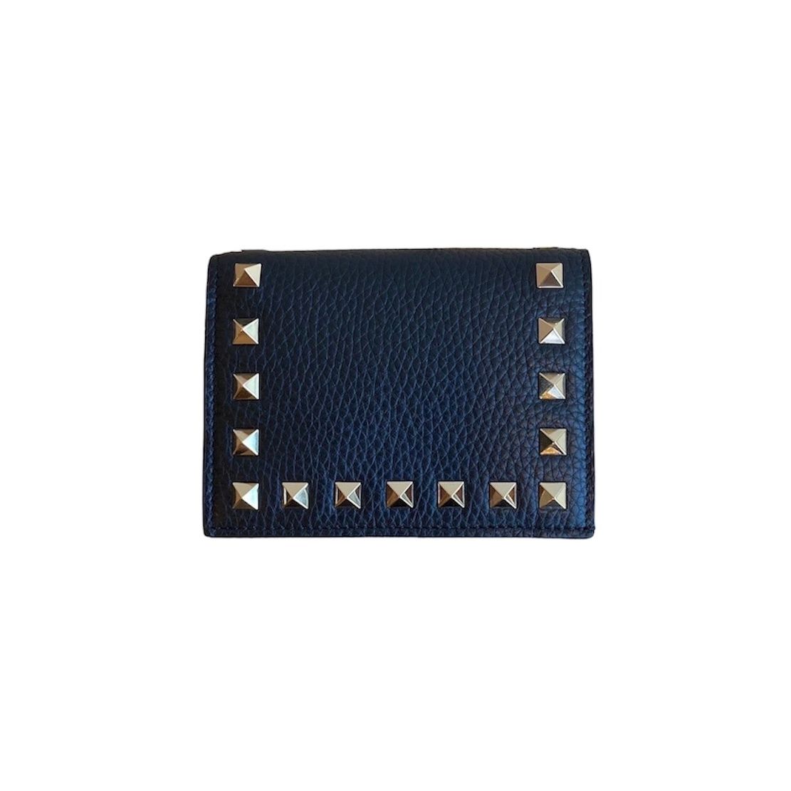 Rock studs grained calfskin small wallet / ミニ財布 / 二つ折り / ロックスタッズ / レザー / カーフレザー / ブラック