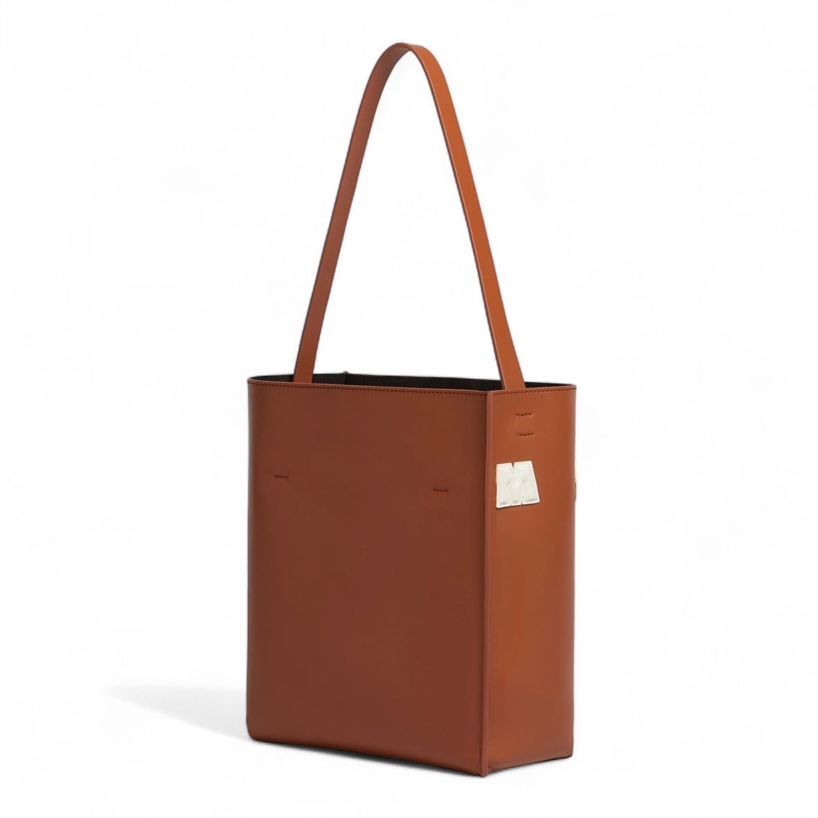 24AW new/MARNI ムセオスモールレザートート Bag Brown MUSEO small bag in brown and black leather | Marni
