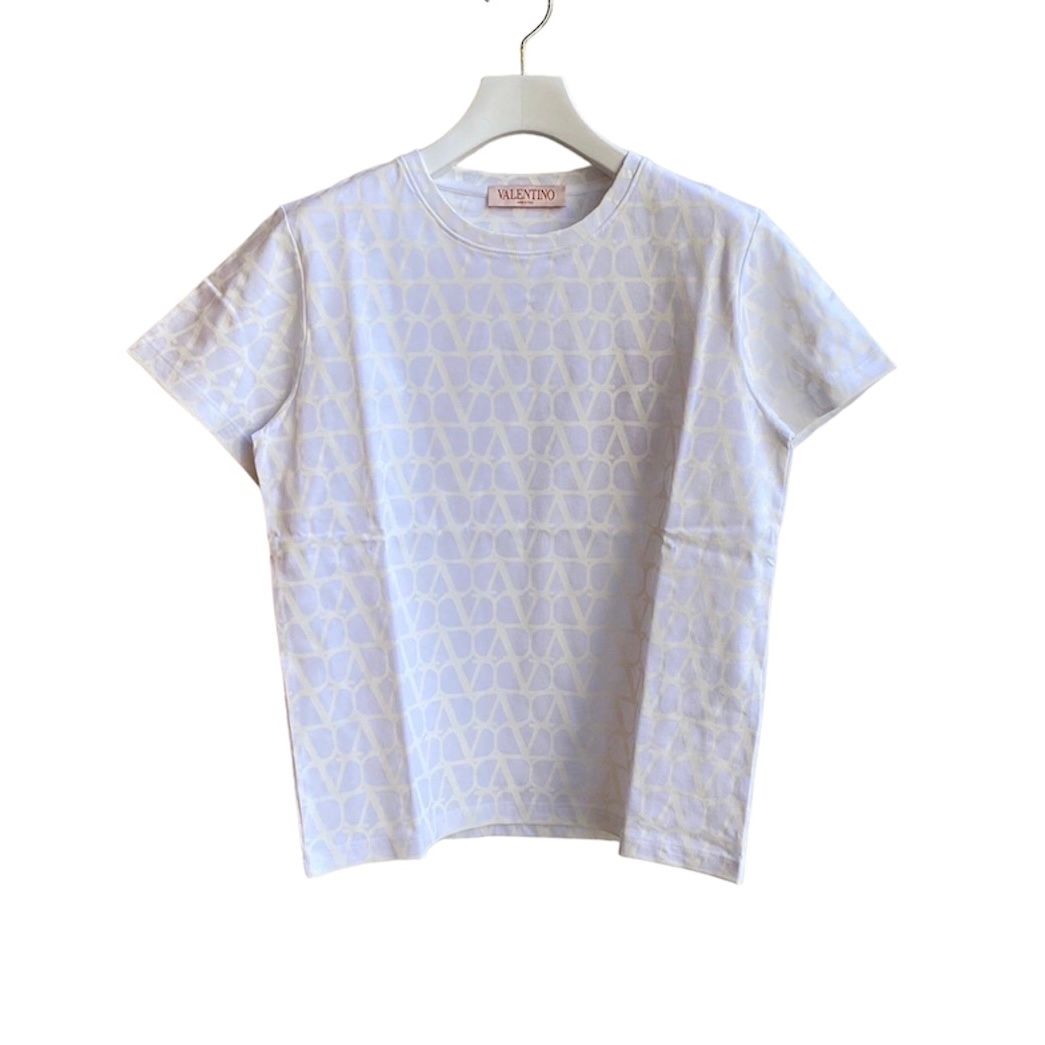 【VALENTINO】ヴァレンティノ プリント コットン クルーネック T VALENTINO - Toile iconographe all over print cotton T-shirt