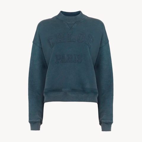 コットンフリース製 ロゴ入りショート スウェットシャツ / ブルー / 25SS new